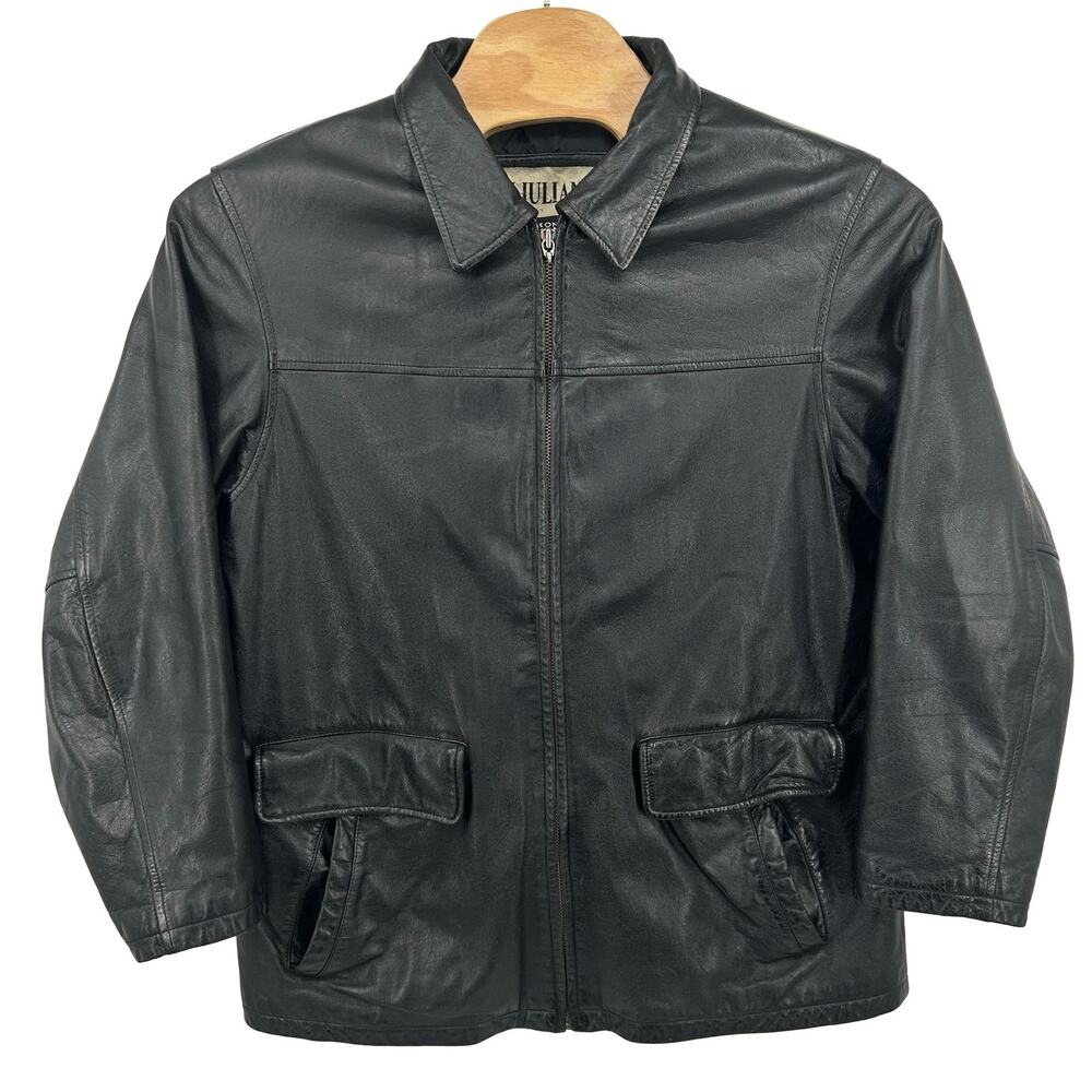Vintage 90s Men's Wilson's Leather M.Julian Black Leather Bomber Jacket sz L